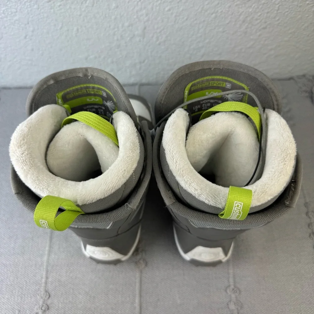 Salomon Ivy Snowboarding Snowboard Boots Gray Green Women Size 8 - Picture 6 of 8